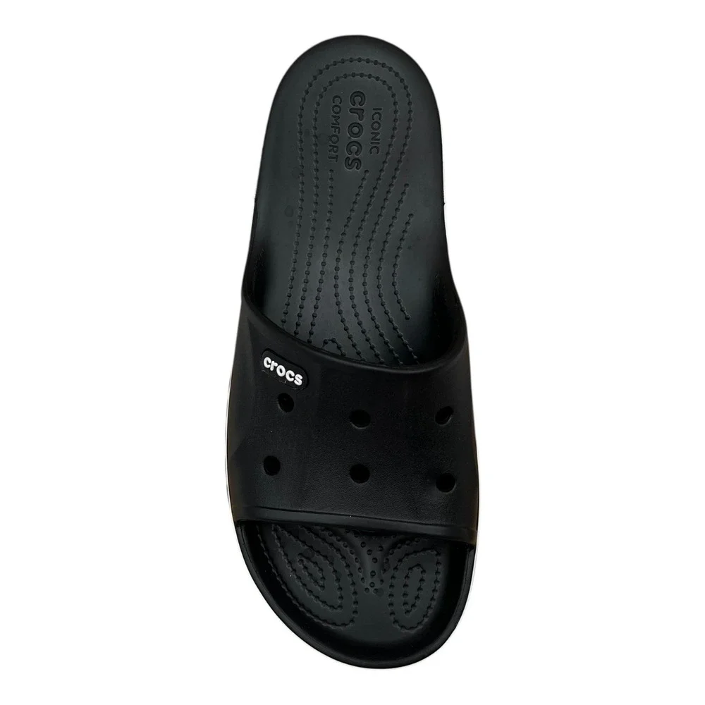 Crocs Bayaband Mens Slide Sandals Size 11 Black White Water Friendly Lightweight